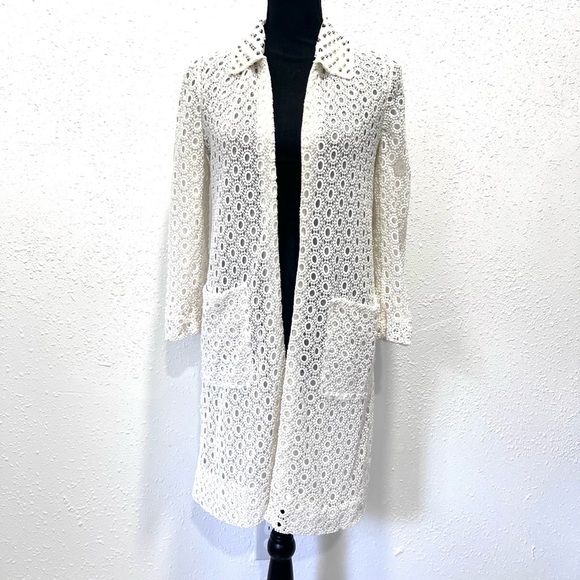 Zara Cream Lace Cardigan Small - Picture 12 of 13